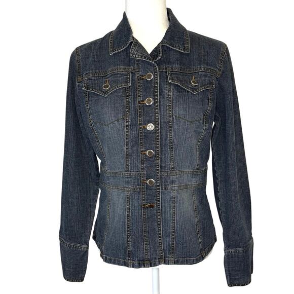 Vintage High Sierra Y2K Fitted Denim Jacket Women’s S Blue - Picture 1 of 13